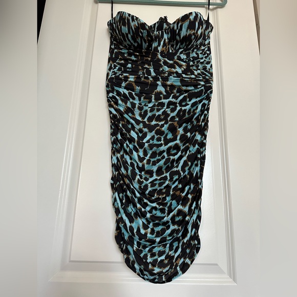 Axton Leopard-Print Ruched Strapless Bustier - Picture 6 of 10